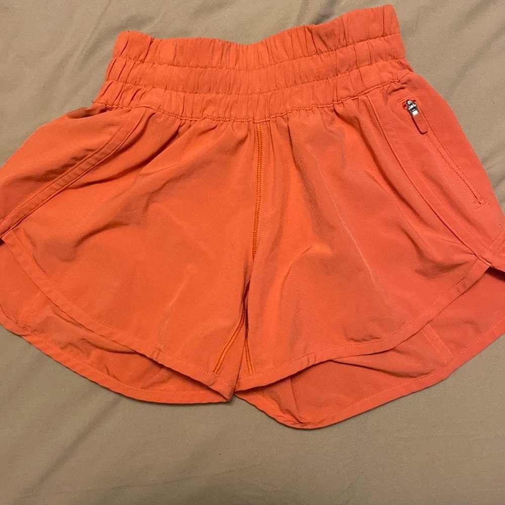 Coral color Lululemon shorts!